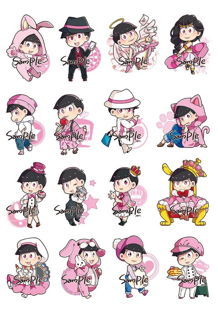 【再版】衣装シール推し松セット(各キャラ16衣装×2)
