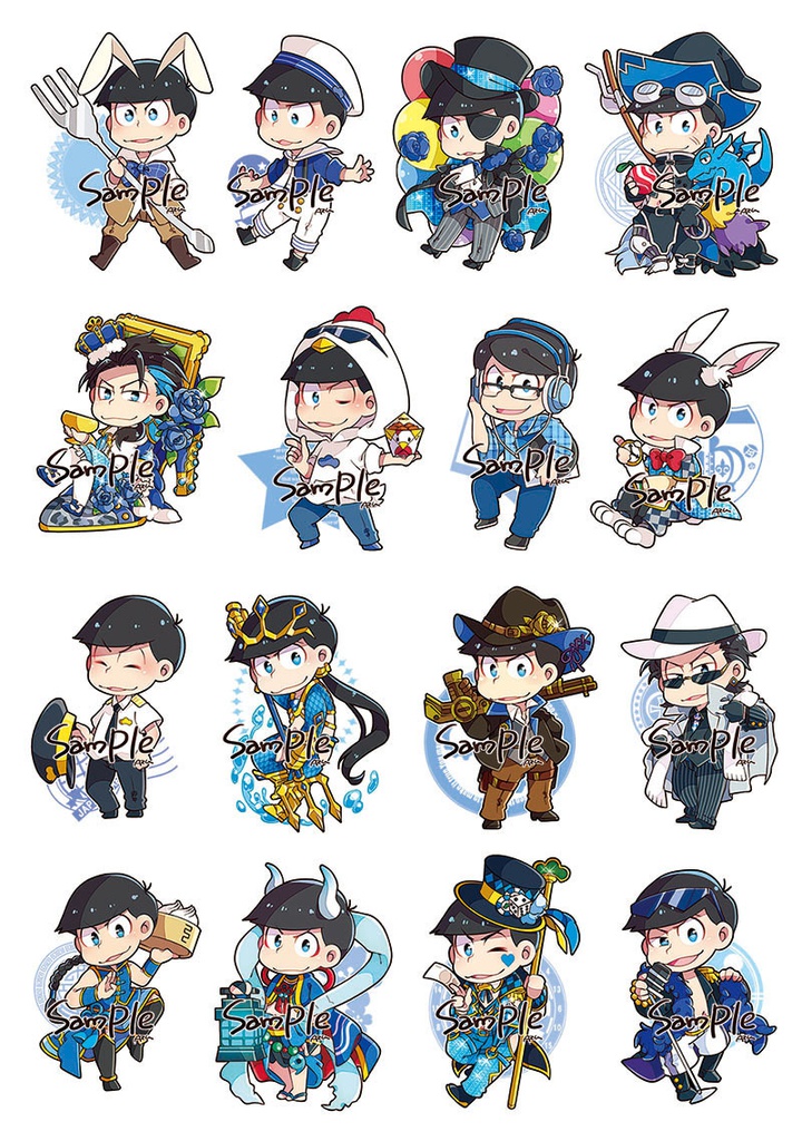 【再版】衣装シール推し松セット(各キャラ16衣装×2)