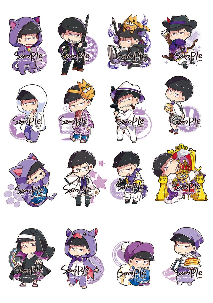 【再版】衣装シール推し松セット(各キャラ16衣装×2)