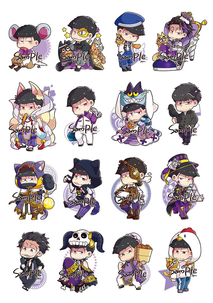 【再版】衣装シール推し松セット(各キャラ16衣装×2)