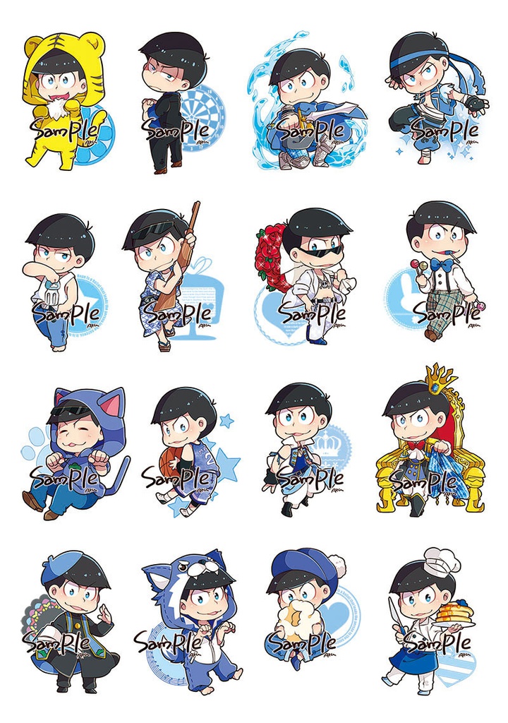 【再版】衣装シール推し松セット(各キャラ16衣装×2)
