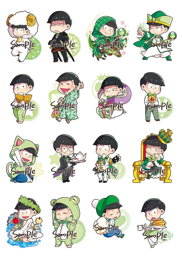 【再版】衣装シール推し松セット(各キャラ16衣装×2)