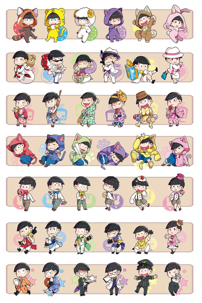 【同人グッズ】衣装別シールセット(38種)9/18新作追加