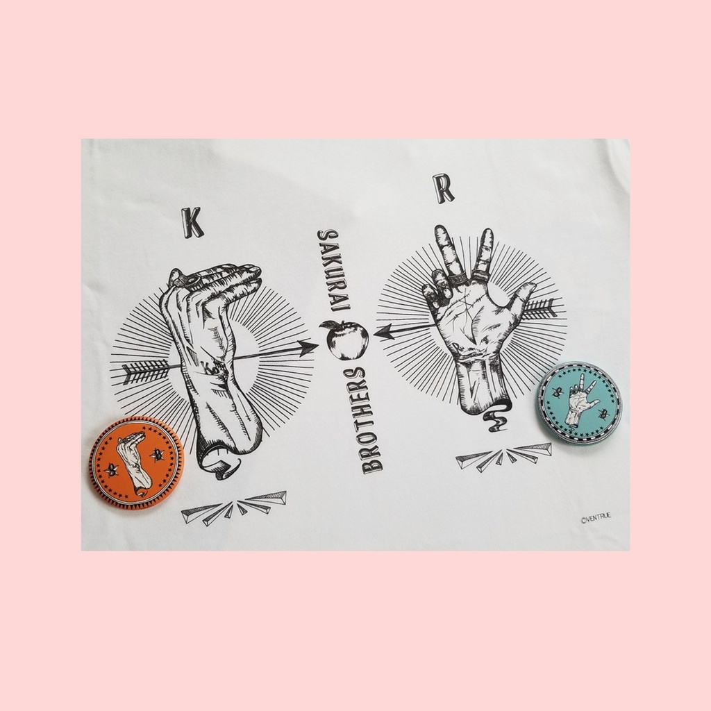 桜井兄弟SignLanguage彼Tシャツ【リンゴと矢ver.】