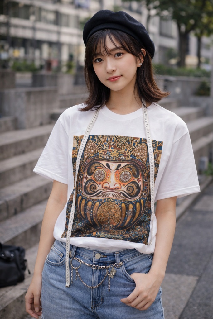 にゃるま GOLDEN NEO JAPONISME「猫耳ダルマと生命の樹」モダンアート