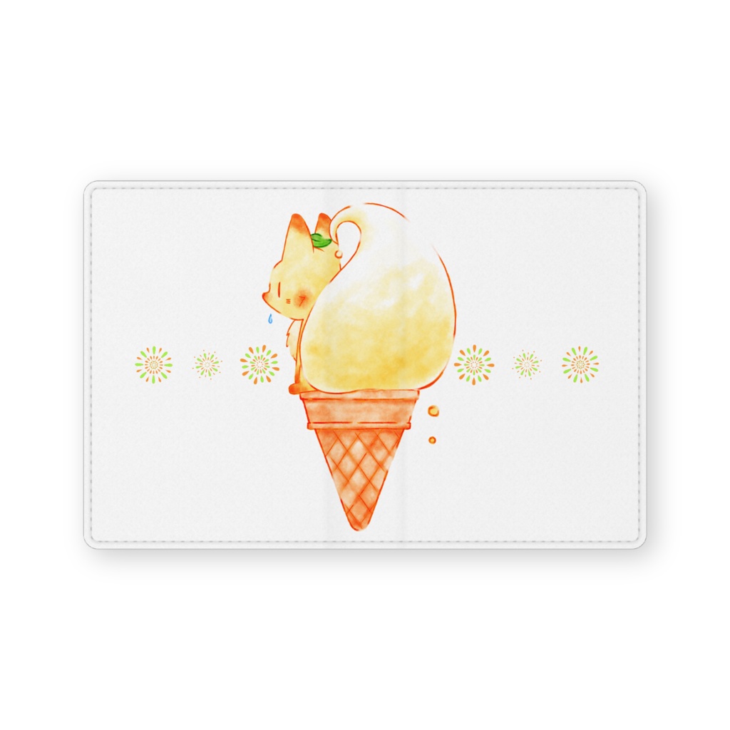 コーンなソフトクリーム・レザー名刺入れ