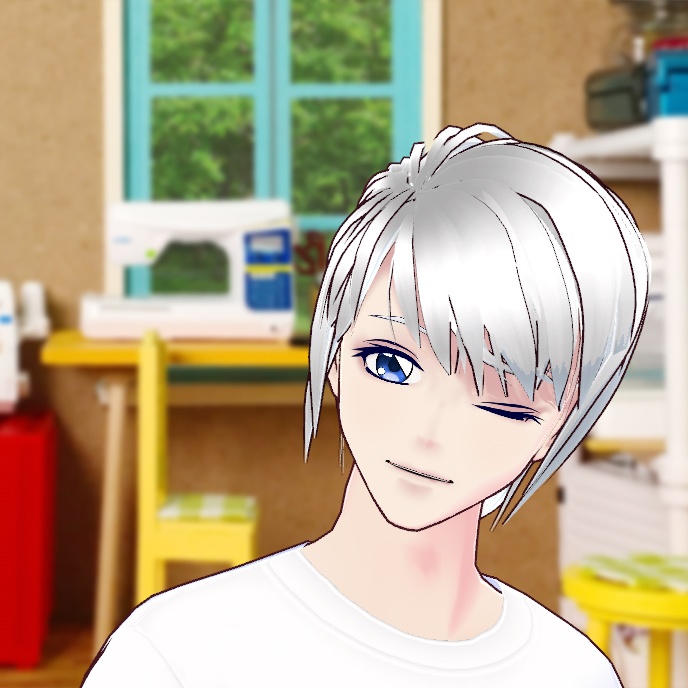 擬人化したコンピューター実用ミシンさんの3Dモデル(手芸用途専用)