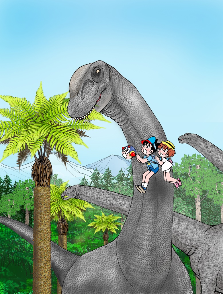 アルゼンチノサウルスと子供たち1