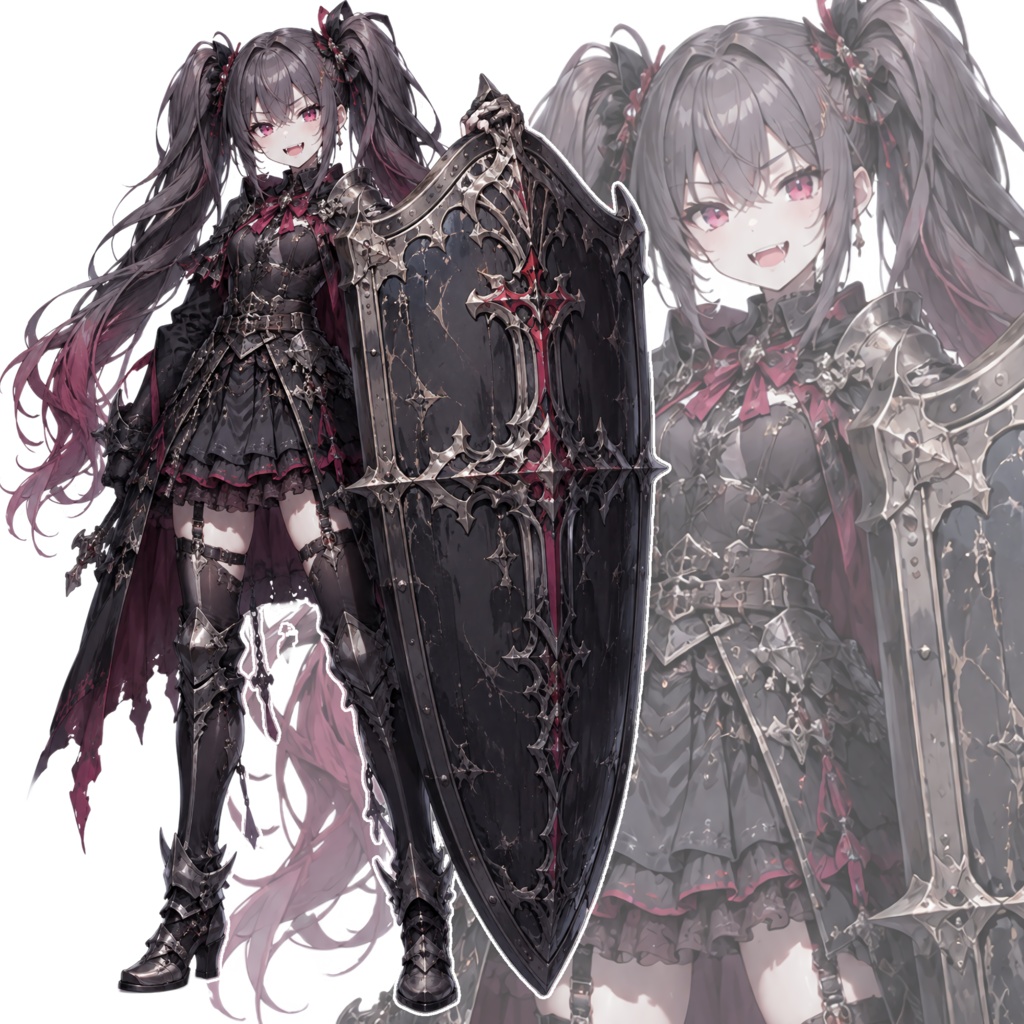     【立ち絵素材】漆黒の聖盾騎士 ダークファンタジー・TRPG・ゲーム・創作向け