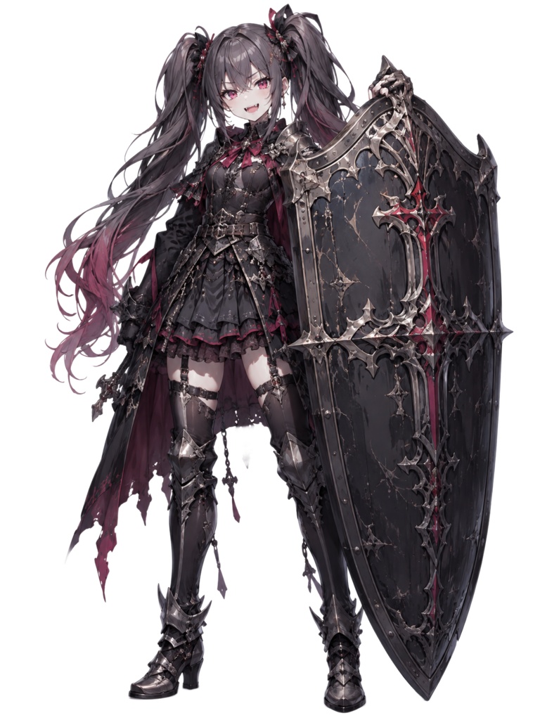 【立ち絵素材】漆黒の聖盾騎士 ダークファンタジー・TRPG・ゲーム・創作向け