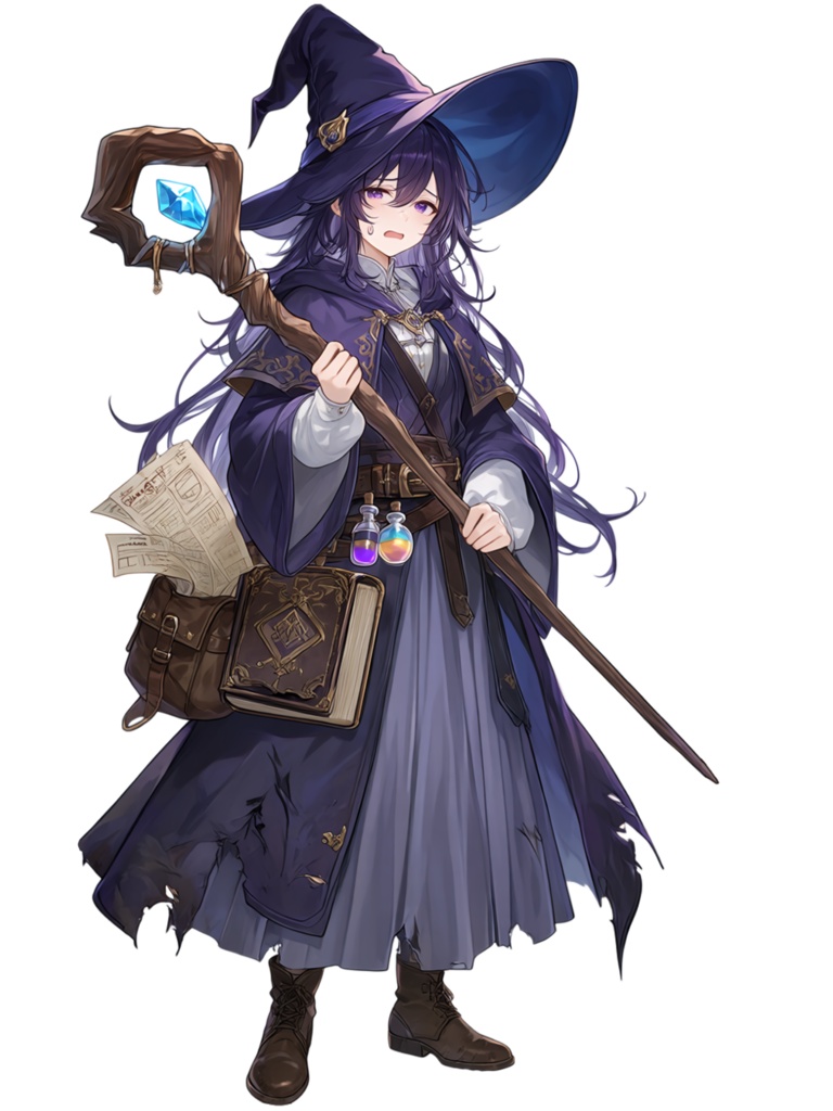 【TRPG立ち絵】魔女・魔法使い|紫髪ファンタジー女性キャラ