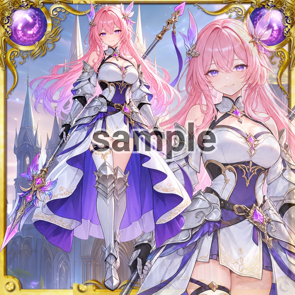 【TRPG立ち絵】星晶の聖騎士｜ファンタジー女性キャラクター【AIイラスト】