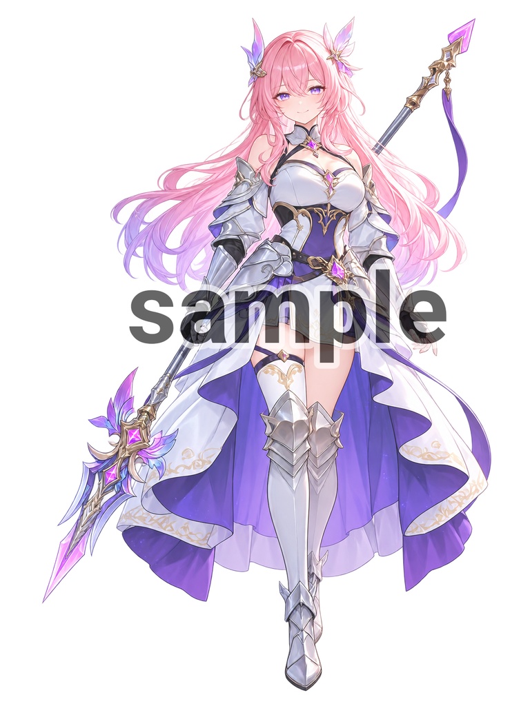 【TRPG立ち絵】星晶の聖騎士|ファンタジー女性キャラクター【AIイラスト】