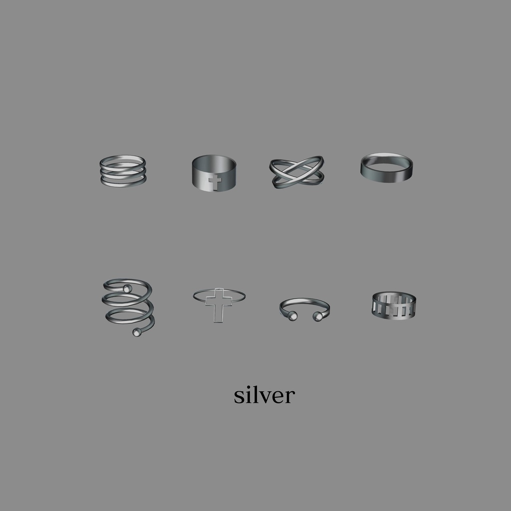 simple ring set 8種4color