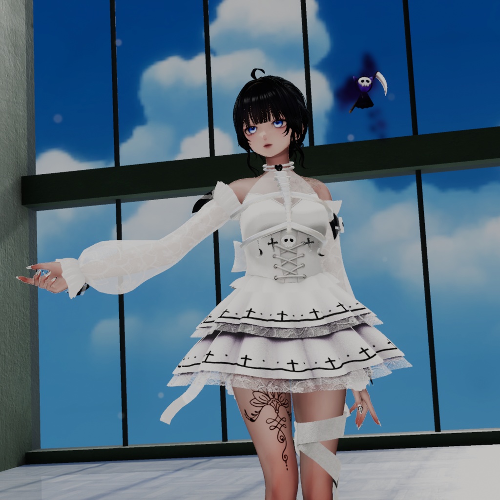 【8アバター対応】ネクロマンサードレスNecromancer Doress【MA対応】ペットギミック付き