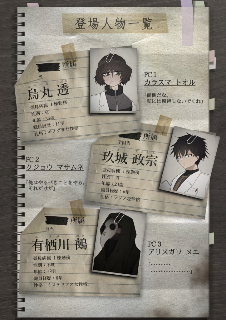 【無料】マーダーミステリー『憑母病棟監獄実験』