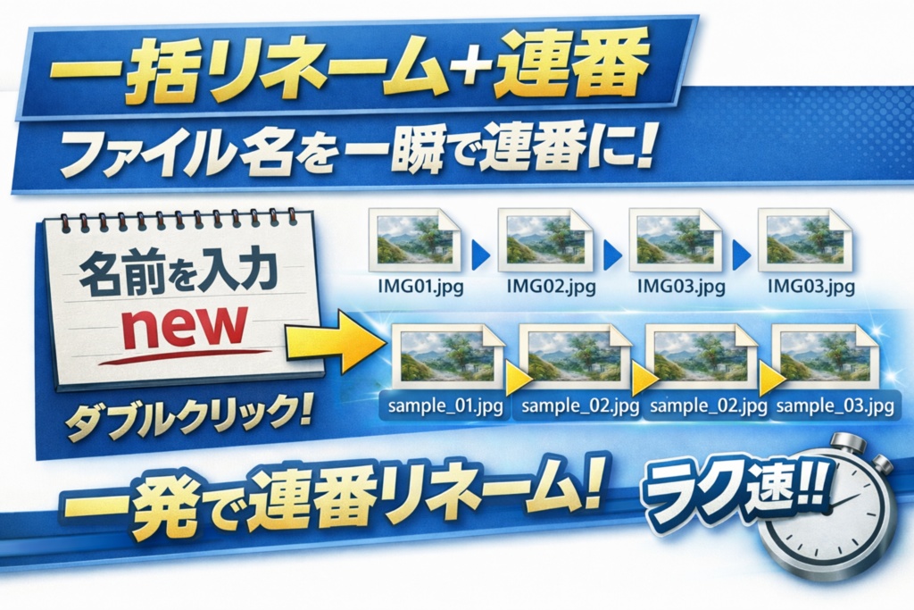 一括リネーム＋連番