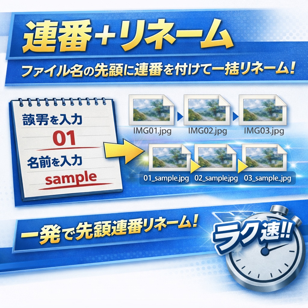 連番＋一括リネーム