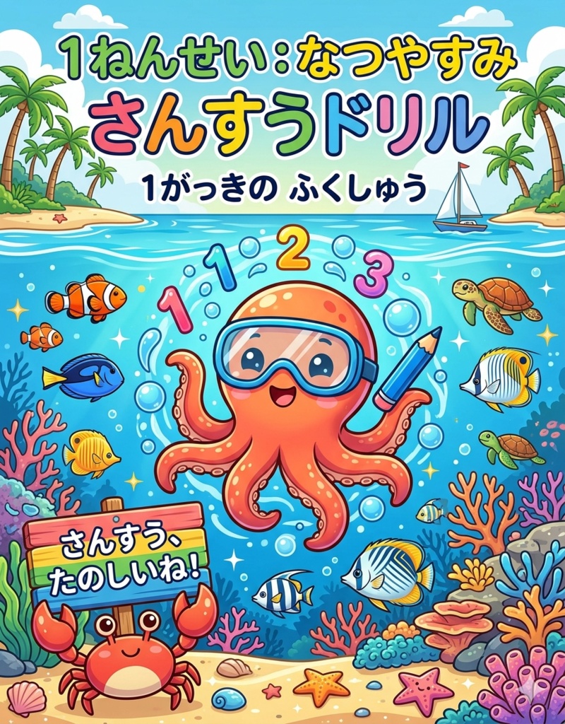 【発達支援】海の仲間のさんすうドリル22枚セット（PDF版）