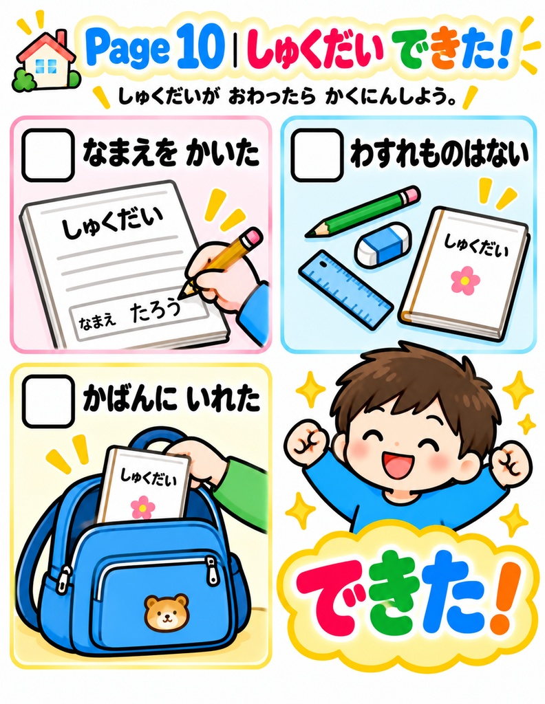 【発達支援・視覚支援】おうちルーティンチェックシート 20ページ|幼児〜低学年向け PDF