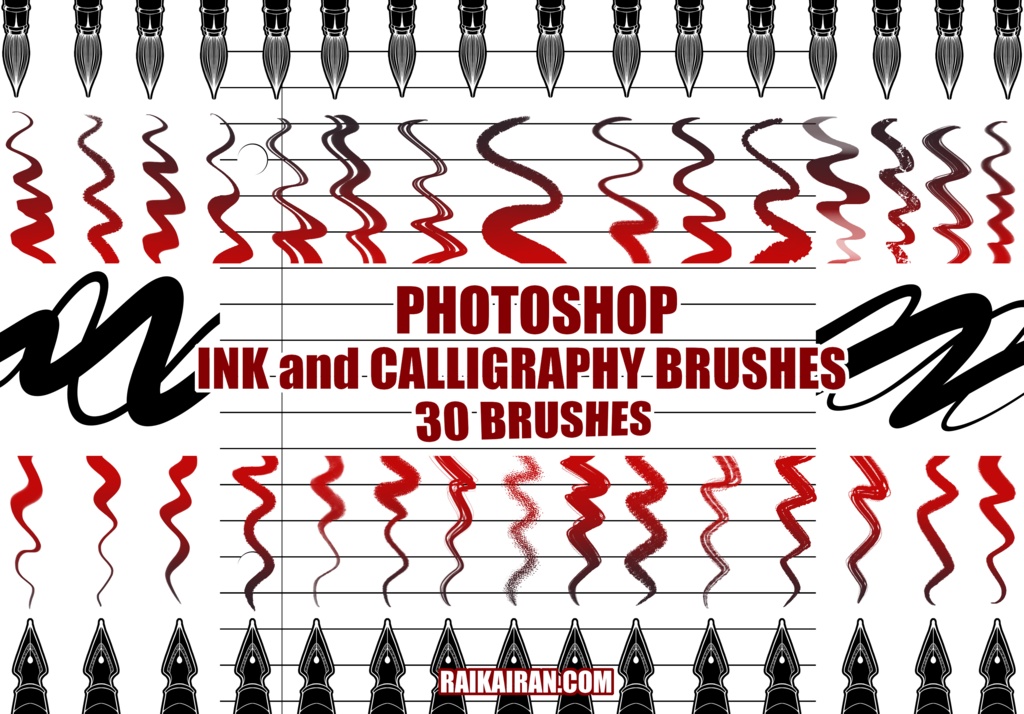 インク＆カリグラフィーブラシ - Photoshop