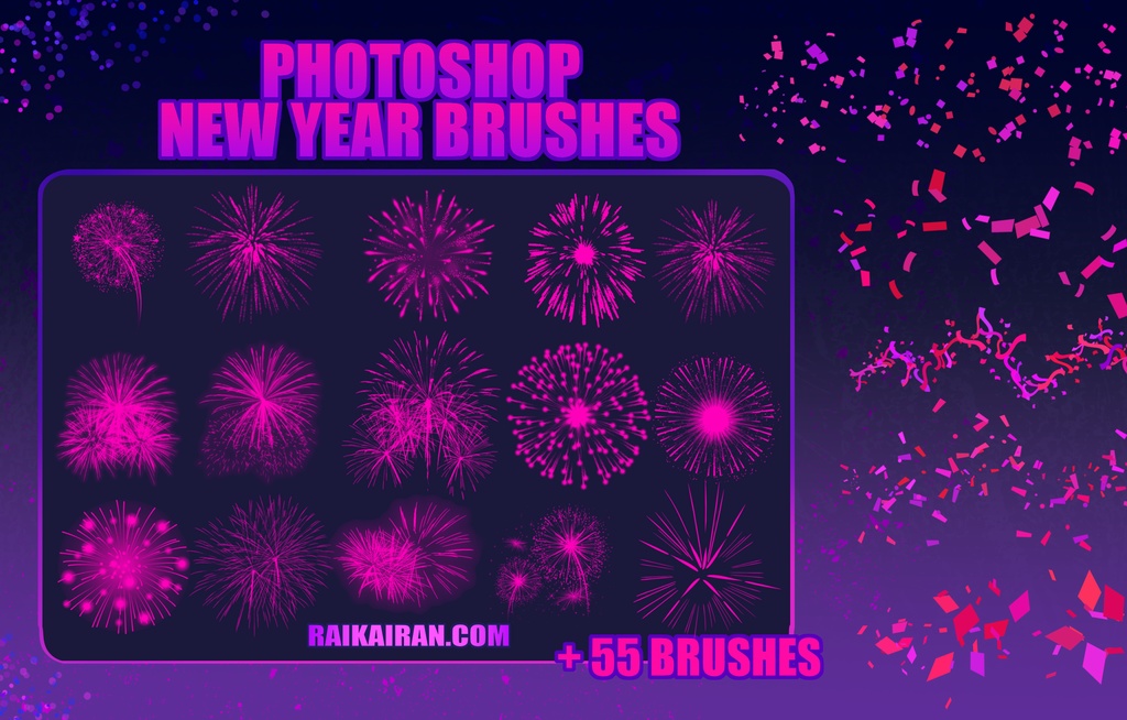 このブラシセットには以下が含まれています Photoshop