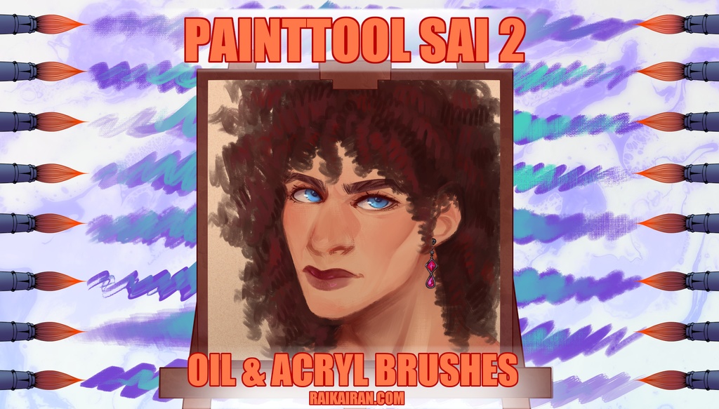 PaintTool SAI 2 30種類のオイルおよびアクリルブラシ