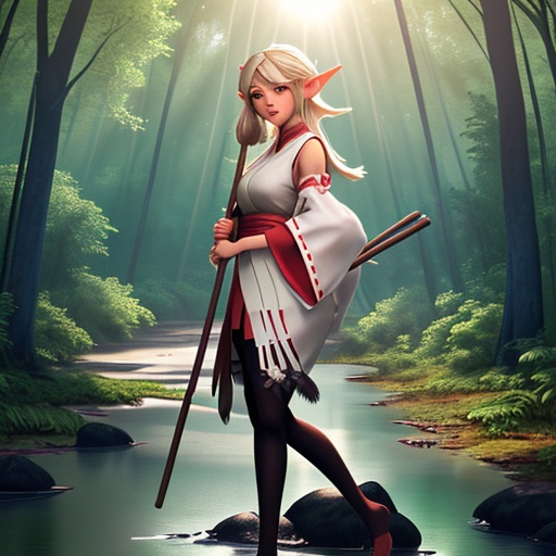  森の中で黒いストッキングを履いたレプラコーン