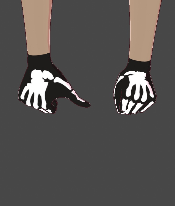 VRoid - Skeleton Gloves & Mesh Arm Accessories - VRoid Custom Items & VRoid Textures - Mix & Match