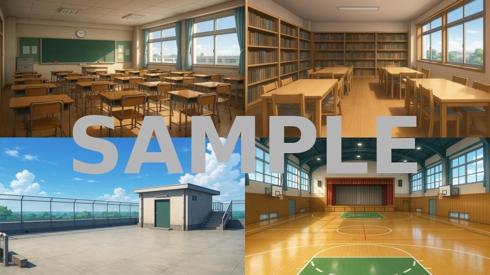 🏫 学校背景素材集(アニメ風) 10種類セット 🎨