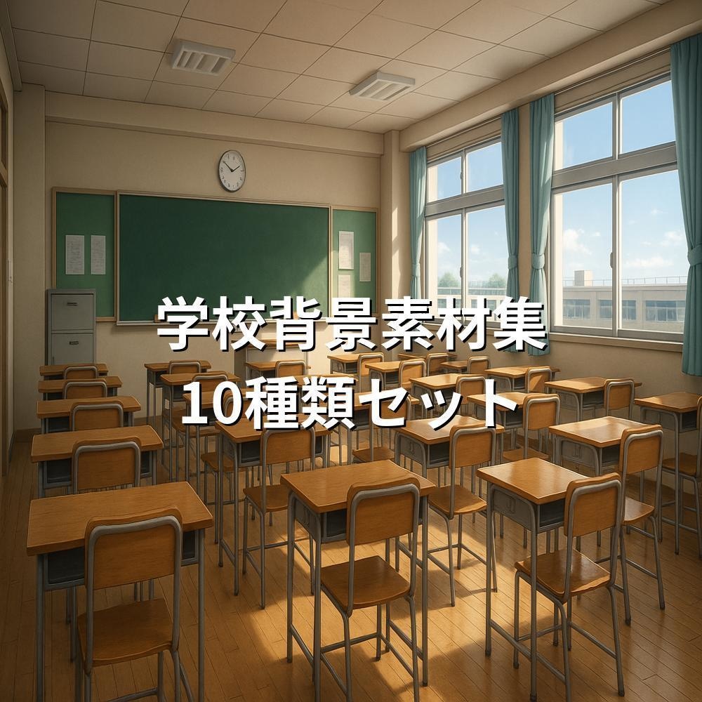 🏫 学校背景素材集（アニメ風）　10種類セット 🎨