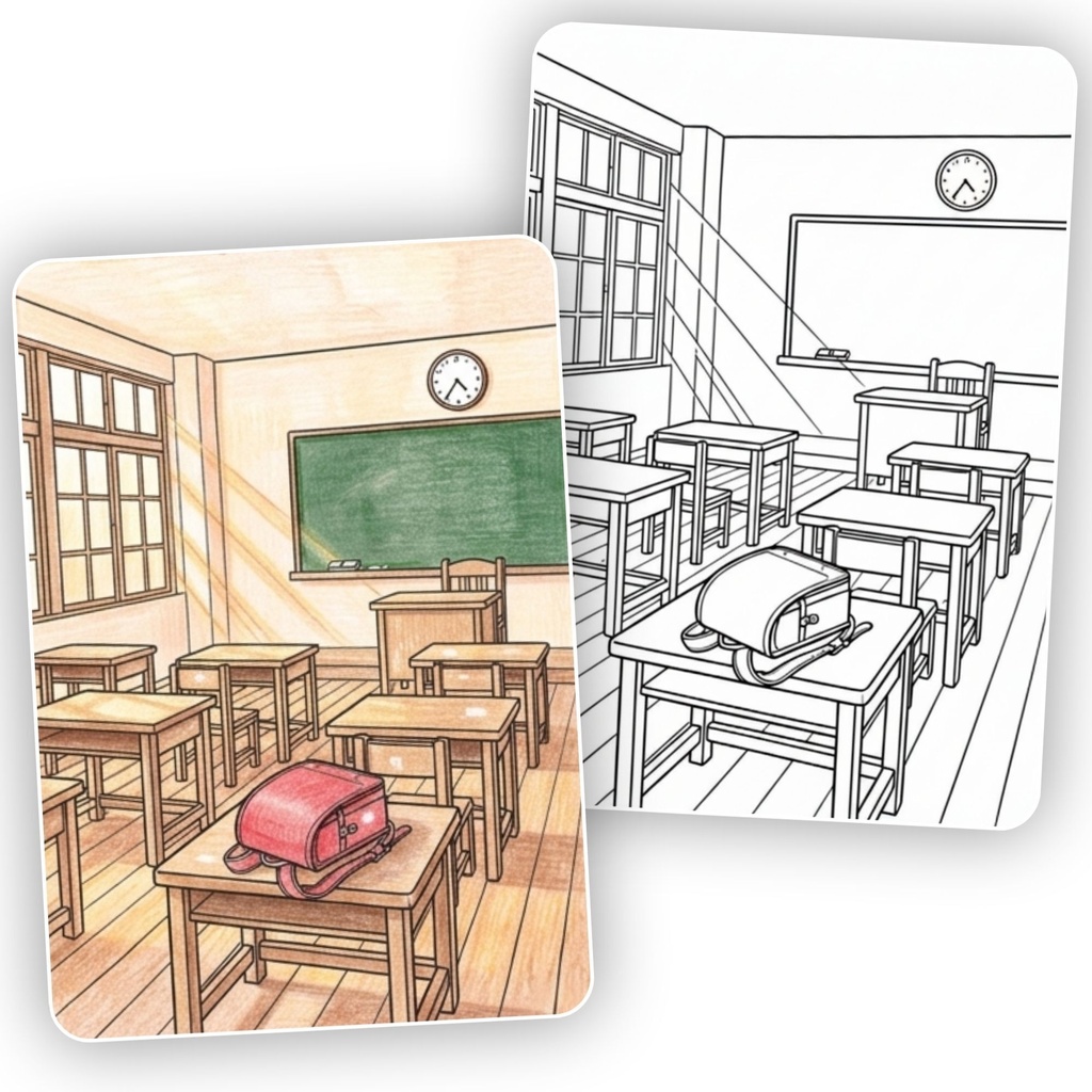 Showa Retro Coloring Book | 32 Nostalgic Japanese Coloring Pages