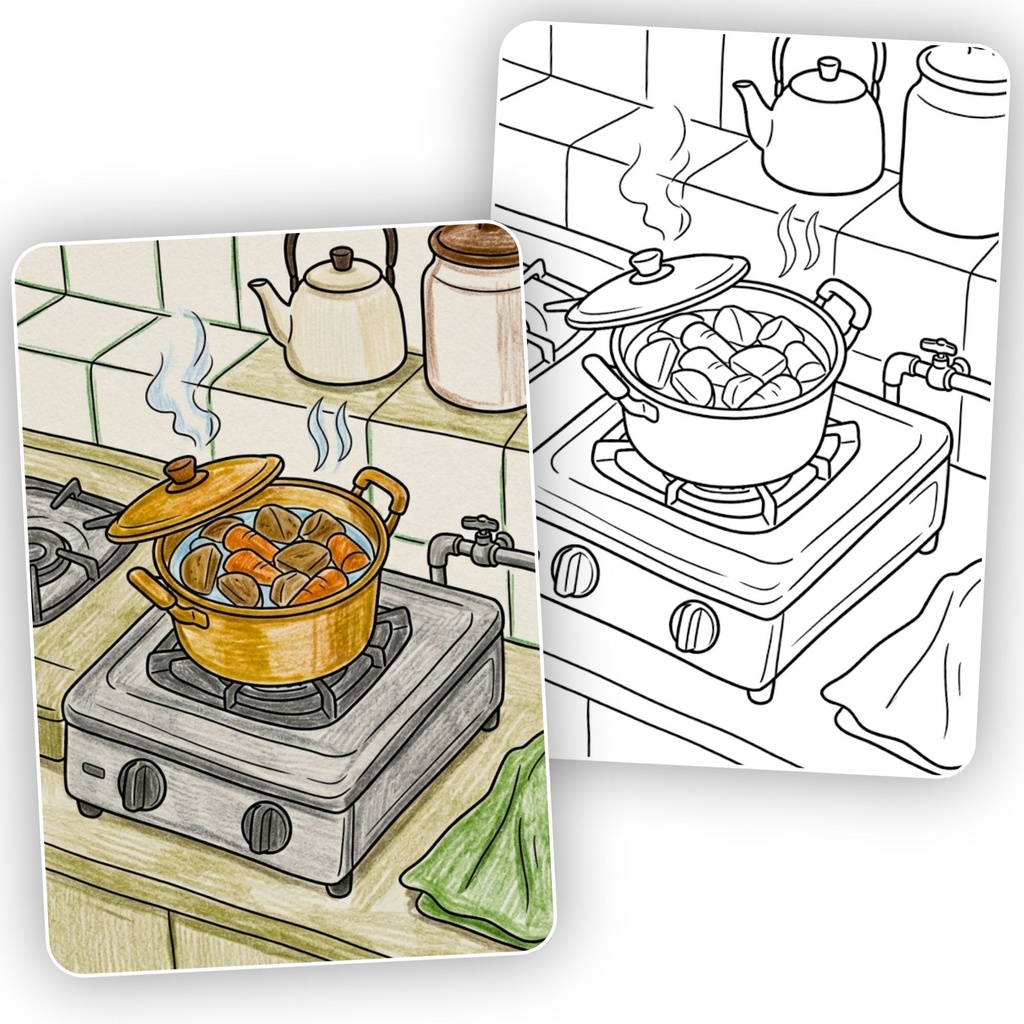 Showa Retro Coloring Book | 32 Nostalgic Japanese Coloring Pages