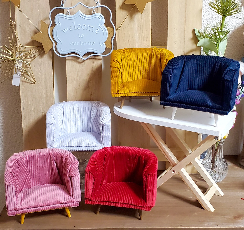 【受注】ChimaSofa/ちまりんず用椅子 一人用ソファ ぬい家具