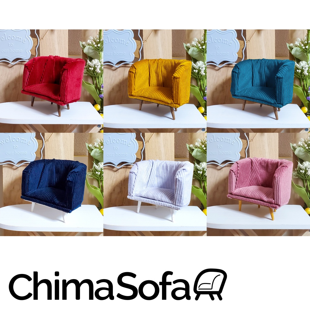 【受注】ChimaSofa／ちまりんず用椅子 一人用ソファ　ぬい家具