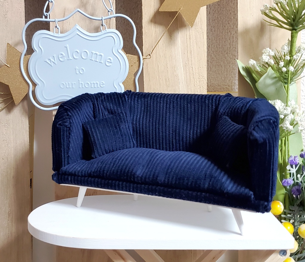 【受注】ChimaSofa/ちまりんず用椅子二人用【コーデュロイ・ネイビー】