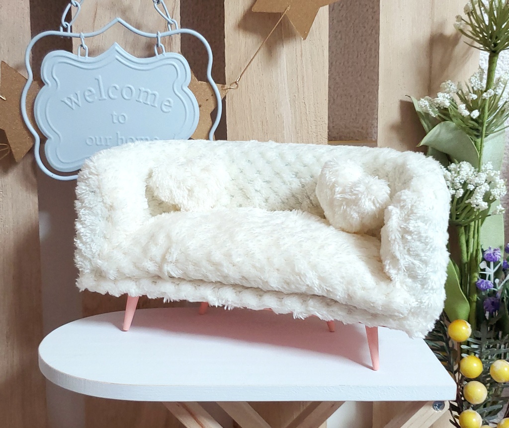 【受注】ChimaSofa/ちまりんず用椅子二人用【ホワイトボア】