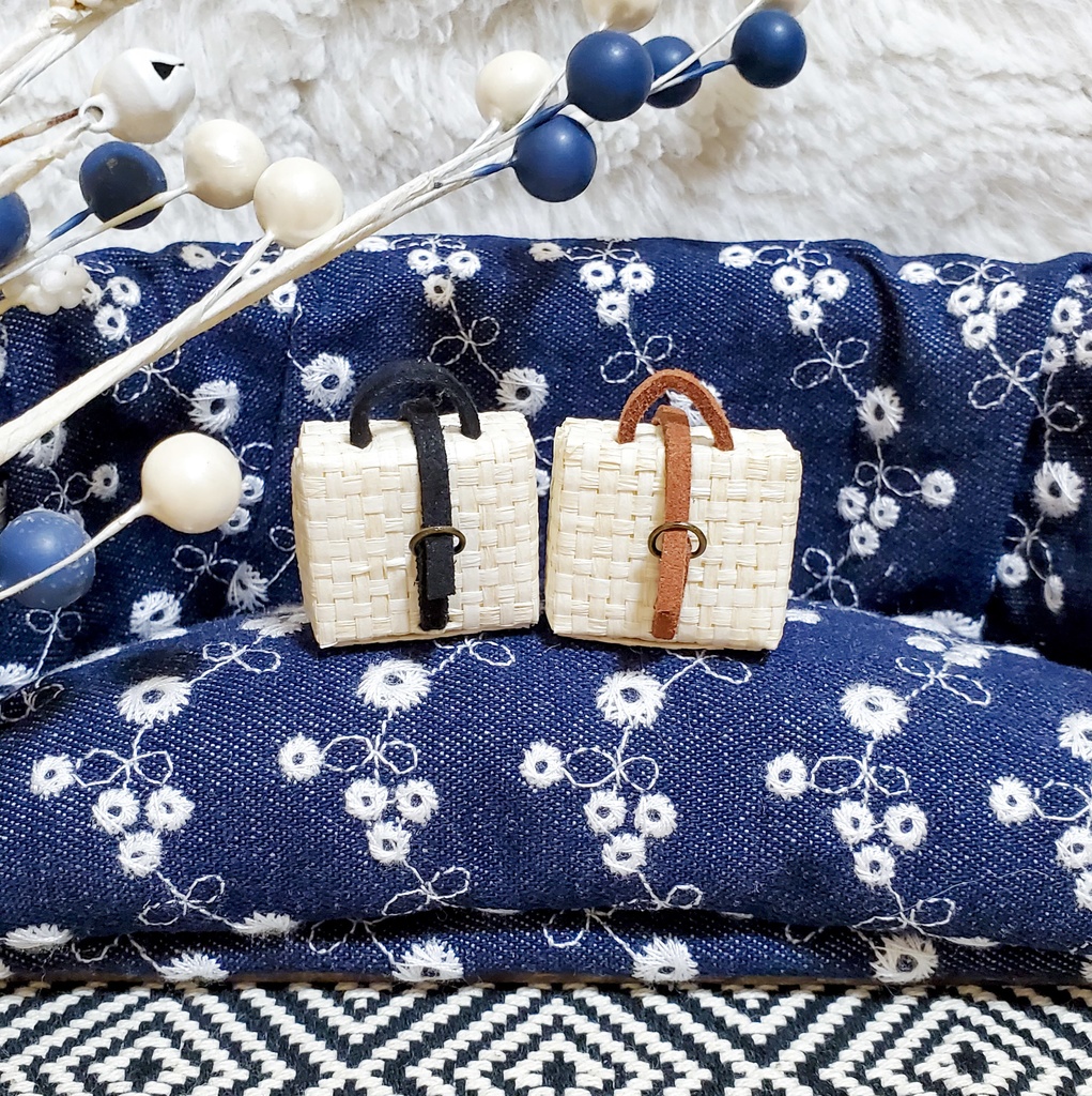 ピクニックバスケット【ナチュラル】/10~12㎝ぬい・オビツ向け【金具:アンティークゴールド】