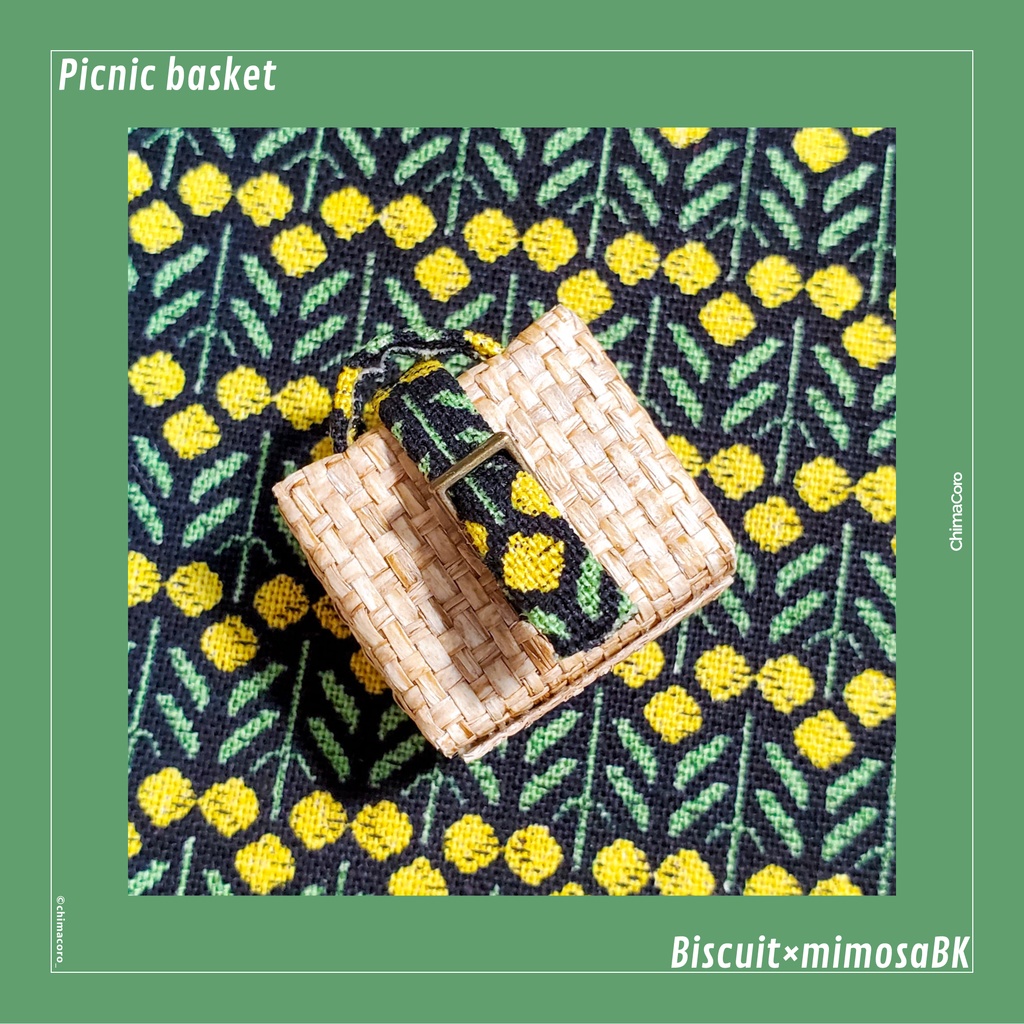 NEW|ピクニックバスケット【ビスケット】/10~12㎝ぬい・オビツ向け【金具:アンティークゴールド】