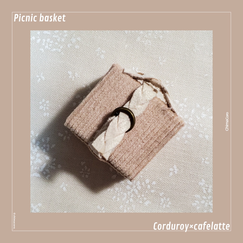 【NEW】ピクニックバスケット【コーデュロイ】/10~11㎝ぬい・オビツ向け