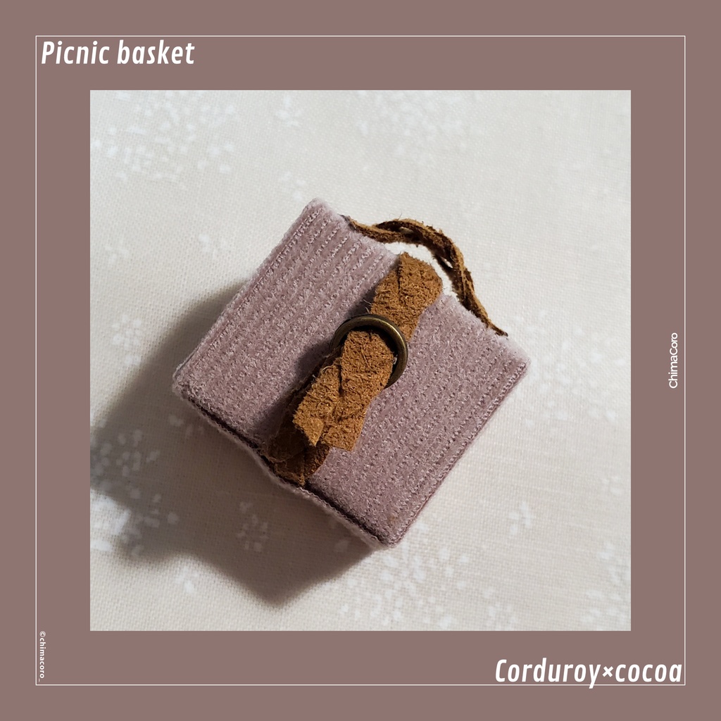 【NEW】ピクニックバスケット【コーデュロイ】/10~11㎝ぬい・オビツ向け