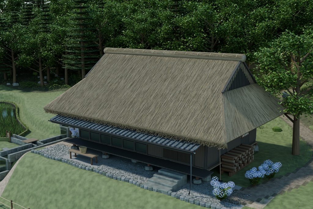 【箱庭コレクション #003 / Blender】水音の棚田|Mizune Terraces