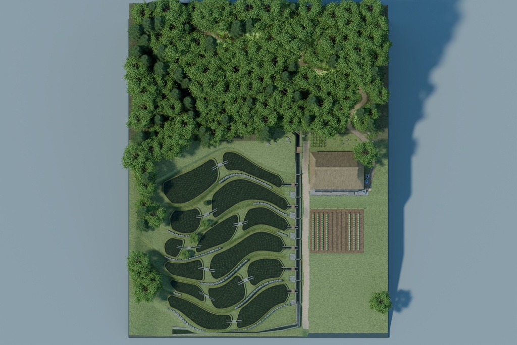 【箱庭コレクション #003 / Blender】水音の棚田|Mizune Terraces