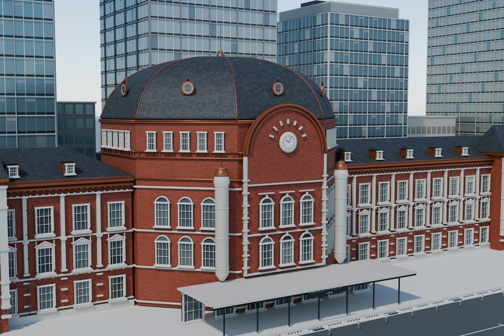 【箱庭コレクション #004 / Blender】東京駅・丸の内側|Tokyo Marunouchi