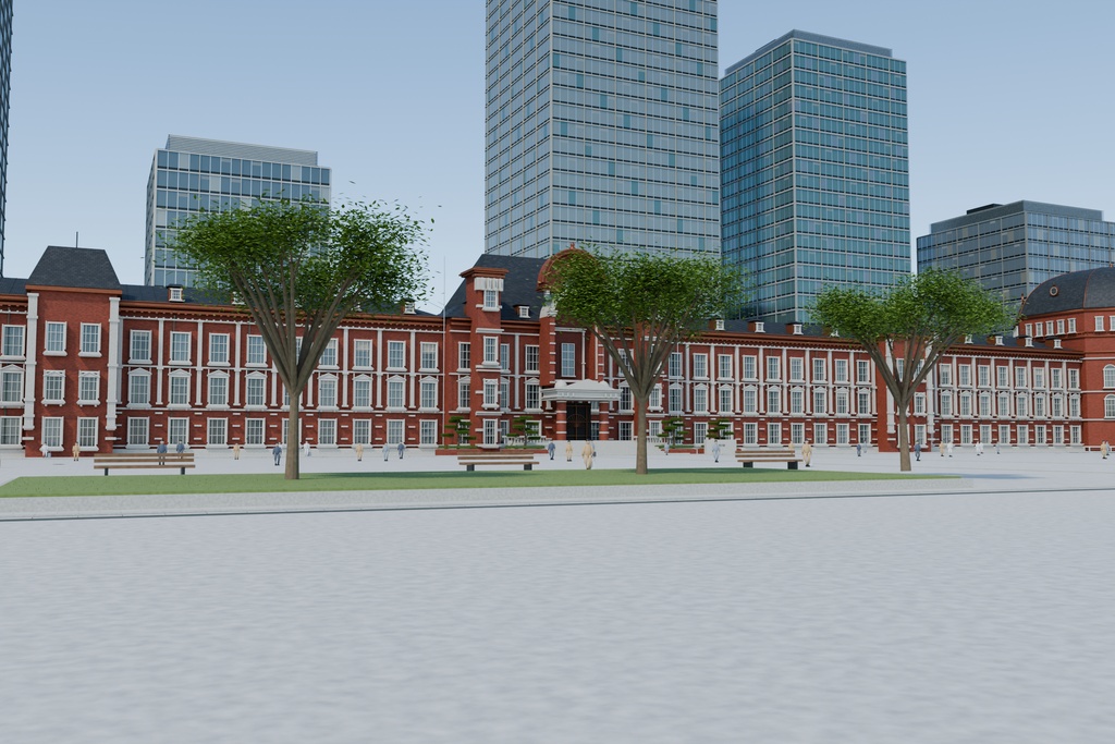 【箱庭コレクション #004 / Blender】東京駅・丸の内側|Tokyo Marunouchi