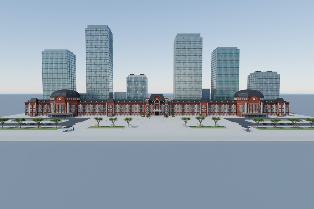 【箱庭コレクション #004 / Blender】東京駅・丸の内側|Tokyo Marunouchi