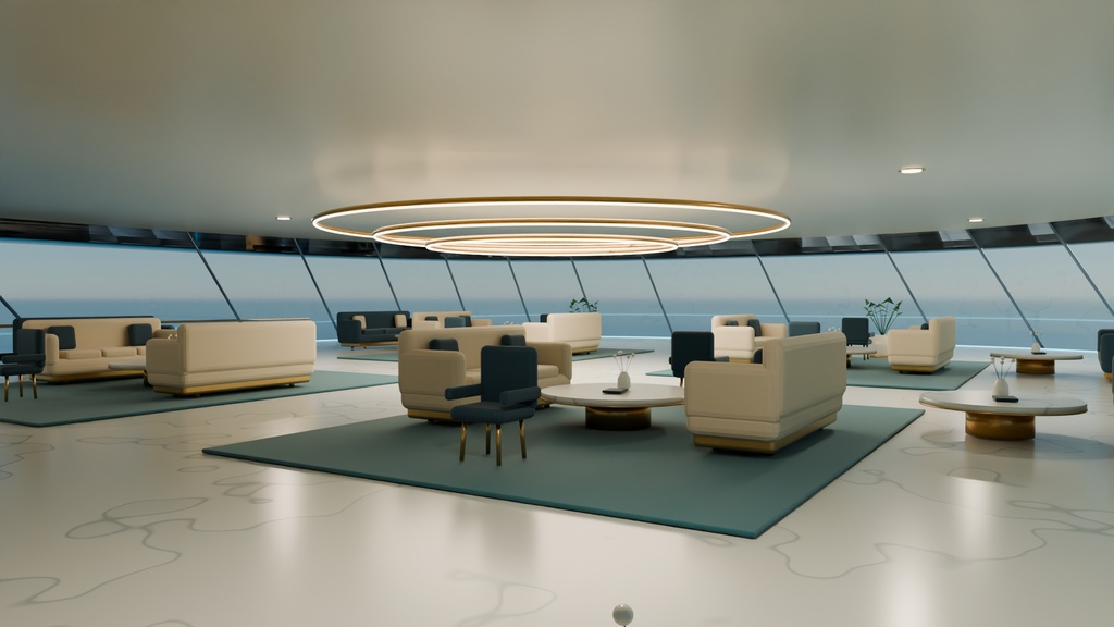 【箱庭コレクション #005 / Blender】世界の海を巡る未来型客船|LUMINA VOYAGER