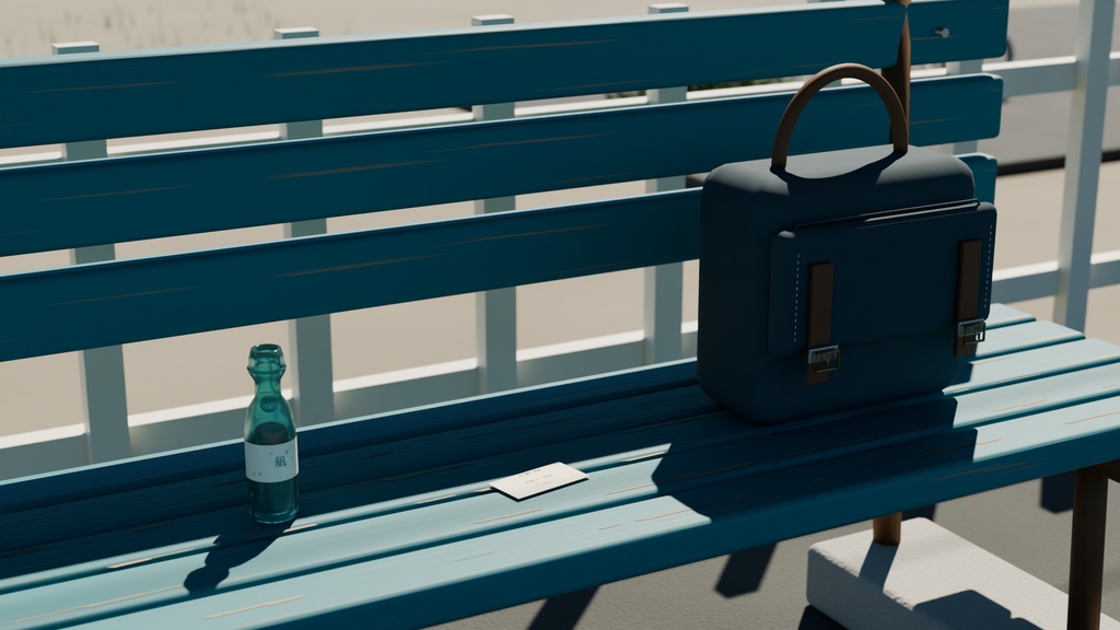 【箱庭コレクション #007 / Blender】海の見える無人駅|Seaside Station