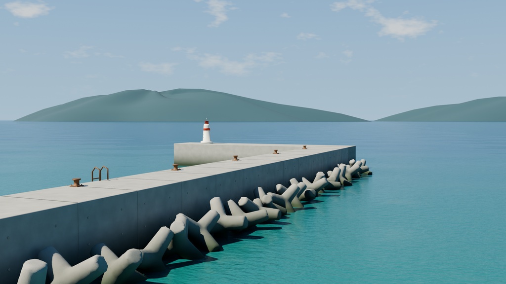 【箱庭コレクション #007 / Blender】海の見える無人駅|Seaside Station