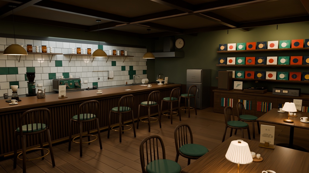【箱庭コレクション #008 / Blender】深夜喫茶|Midnight Café